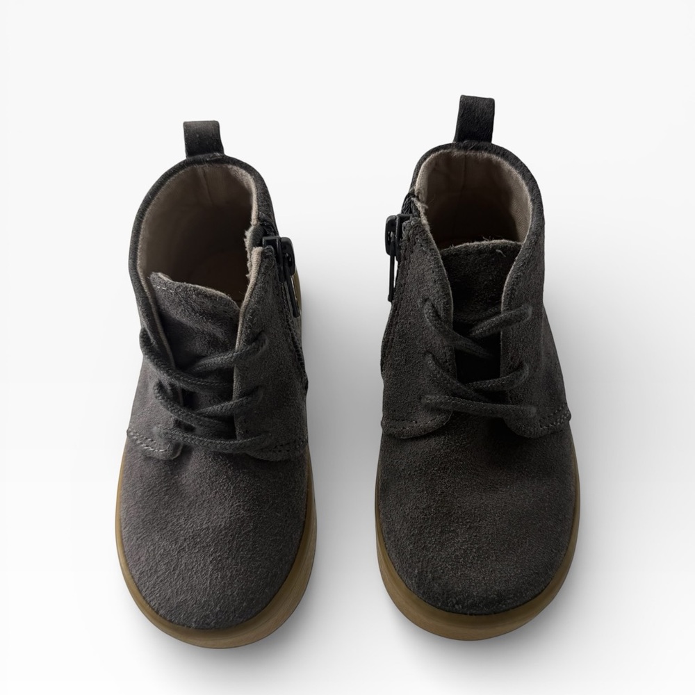 GAP Kids Gray Suede Chukka‎ Side Zip Lace-Up Comfortable Casual Activewear Boots
